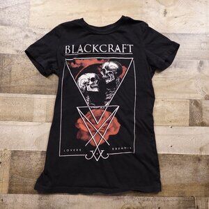 Blackcraft Cult Lovers Sinners Graphic T-Shirt Women’s XS Black Gothic Skull